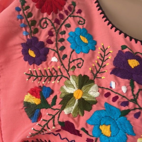 Multi color Hand embroidered Womens DRESS size MEDIUM - Picture 6 of 16